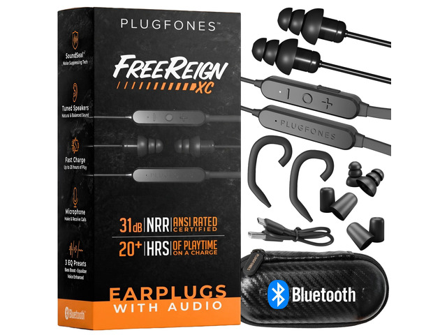 FreeReign XC Bluetooth Hearing Protection Earplug Headphones 31dB NRR Noise Reduction, Work Earbuds for Construction, Warehouse, OSHA Safety Ear...