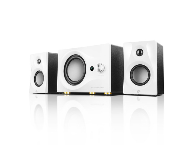 M10 Plus White Bookshelf Speakers with Subwoofer for Gaming PC 2.1 Channel 60W RMS, 5-Inch Subwoofer, Optical Coaxial RCA Inputs, Desk Speakers...