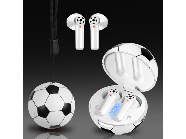 1Pack New Wireless Earbuds Kids with Football Charging Box,Comfortable Fit Ergonomic Design Ear Buds with 40Hrs Playtime,Wireless Bluetooth...