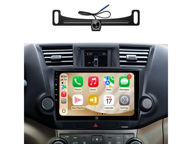 10' Linux Stereo for Toyota Highlander 08-14 CarPlay Auto Fits Highlander 08-14, 3-Sec Fast Boot Linux, 1080P Backup Camera, Retains Factory JBL...