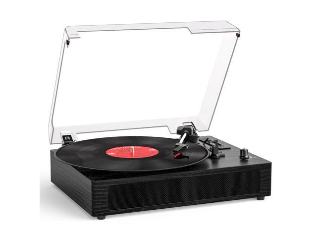 Vinyl Record Player with Bluetooth, 3-Speed Belt-Drive Turntable with Built-in Speakers, Easy Setup for Beginners, USB Recording, RCA/AUX/Headphone...