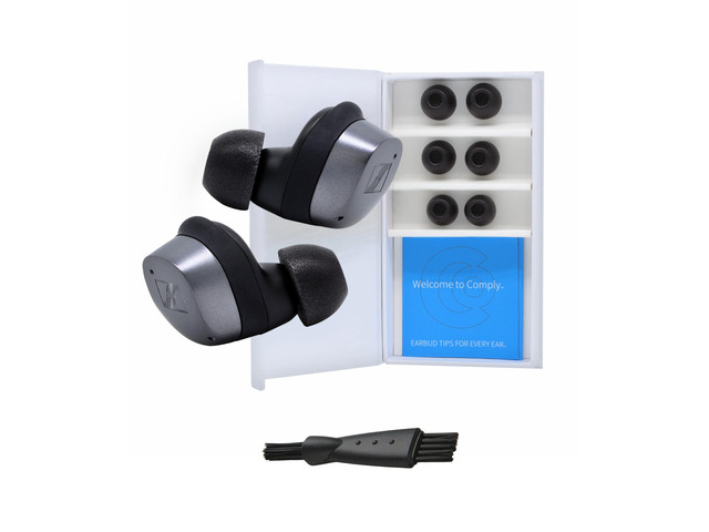 TrueGrip Premium Memory Foam Replacement Ear Tips, Black (S/M/L) 3 Pairs, for Sennheiser Momentum 3, 4, ACCENTUM, Enhanced Comfort, Secure Fit,...