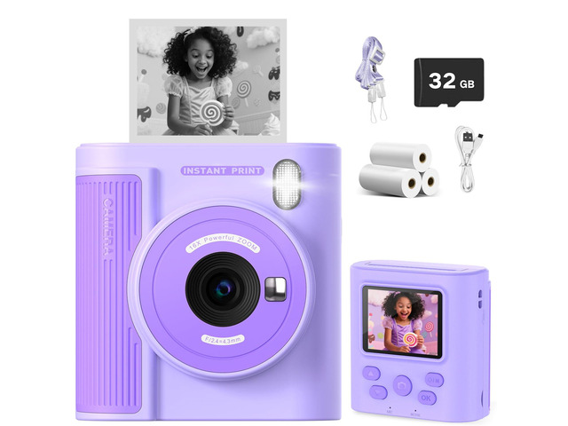 Upgrade Kids Camera Instant Print for Ages 3-12, Portable Instant Print Camera with HD Digital Video, Perfect Christmas Birthday Gift for Boys &...