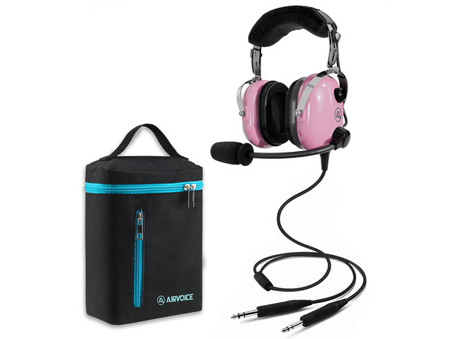 Aviation Headset for Pilots with Mono Sound and Passive Noise Cancellation, PNR Aviation Headset with Noise Canceling Microphone, for Flight School...