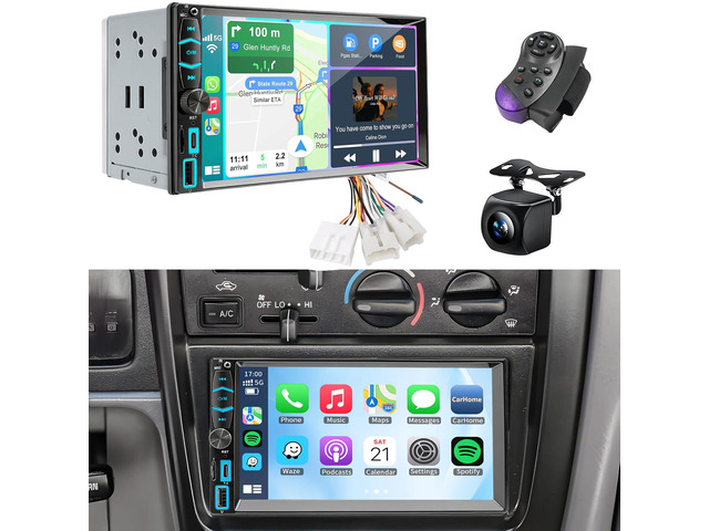 Car Radio Stereo Wireless Carplay Android Auto Navi w/SWC Remote for Toyota Tacoma Sienna1995-2004/4Runner Camry Rav4 1990-2001/Tundra Sequoia 2000...