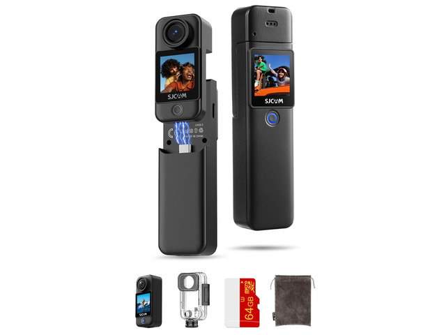 C300 4K Travel Body Camera,64GB POV Camera & Handheld Detachable Design, Vlogs for Content Creators YouTube Streaming,7Hour...