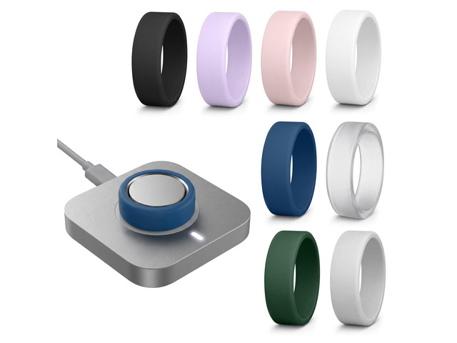 8 Pack Silicone Cover Compatible with Oura Ring 5, Ultra-Thin Oura Ring 5 Protector Working Out Accessories for Men Women (8 Pack, S for 7/8)