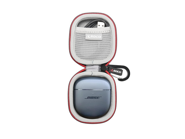 Carrying Case for Bose QuietComfort Ultra (2nd Gen)/QuietComfort Earbuds II/QuietComfort Ultra Wireless Noise Cancelling Earbuds - Black (Case Only)
