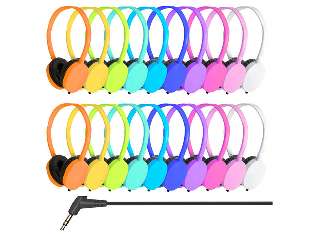 Classroom Headphones Bulk 25 Pack for Students School Kids, Wholesale Wired Earphones Class Set for Children Toddler Teens Boys Girls and Adult...