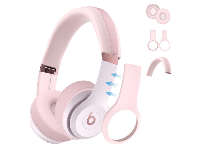 3 in 1 Silicone Case for Beats Solo 4 Headphones, Protective Silicone Covers for Beats Solo 4 Shell/Ear Pad/Headband Cover, Accessories Silicone...