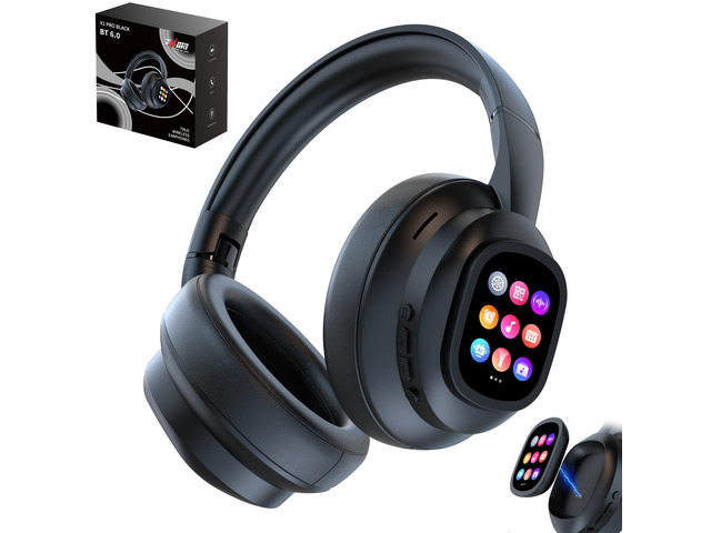 AI Smart Headphones with Detachable Screen - 115-Language Real-Time Translation, Hybrid ANC, Bluetooth 6.0, Built-in Flashlight & Photo Control for...