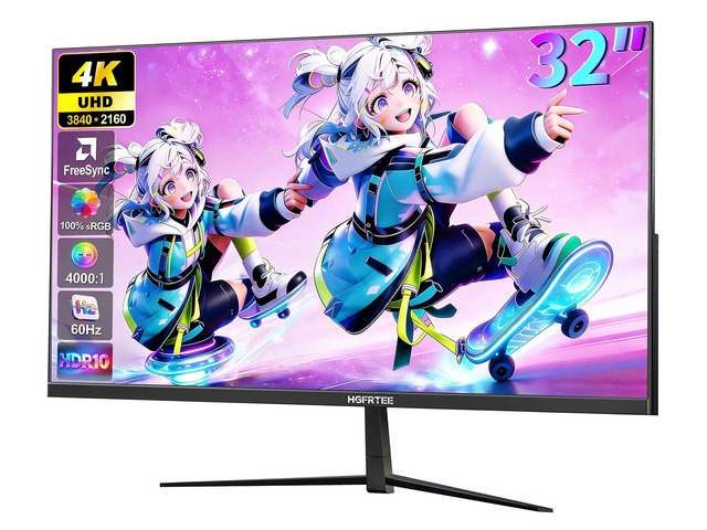 32 Inch 4K UHD Monitor, Computer Monitor, 4000:1 Contrast Display 3840×2160 UHD Resolution, VA Panel, 100% sRGB, AMD FreeSync, 60Hz, HDMI 2.0 &...