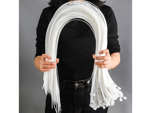 100 Pack 36 inch Extra Long Zip Ties, White Heavy Duty Cable Ties Outdoor, Large Thick Nylon Zipties Wire Ties for HVAC, Industrial, Binding Fences