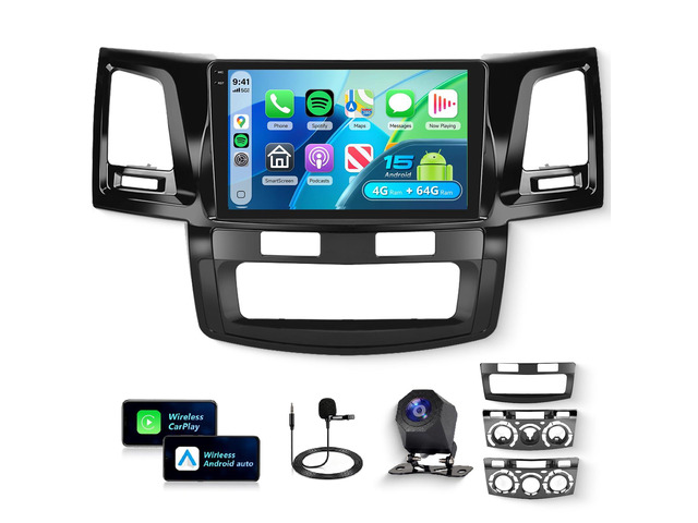 [4G+64G] Car Stereo for Toyota Hilux 2005-2014 with 5GWiFi/Android 15/Wireless Carplay Android Auto,9' Incell Touch Screen Radio,GPS/EQ...