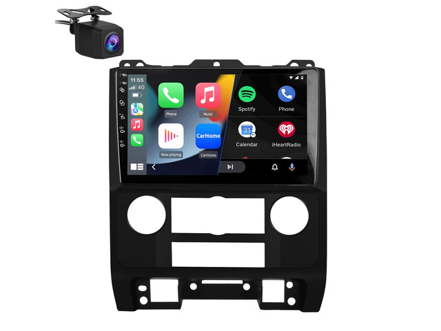 Android 15 Car Radio for Ford Escape 2007-2012, 9 inch Touch Screen Stereo with GPS WiFi SWC Wireless CarPlay Android Auto Reverse Camera [2G+64G]