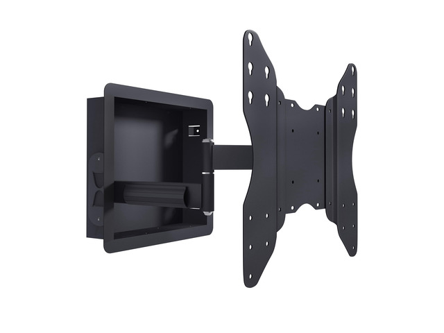 NSY-50201 Recessed in-Wall TV Mount for 42-75 Inch Flat Screens with 19' Long Extension Zero Clearance, Low Profile, Space-Saving Design, Hide...