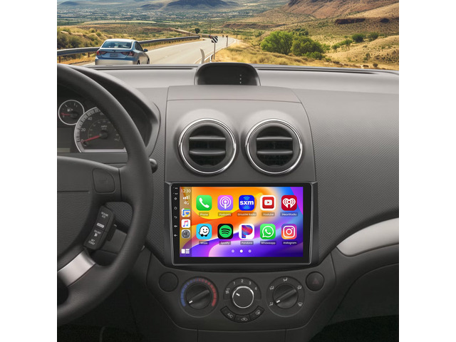 Car Radio Stereo for Chevrolet Aveo 2006-2012 Built in Carplay/Android Auto, 9 inch IPS Touch Screen Head Unit Radio with DSP BT GPS FM RDS WiFi 2G...