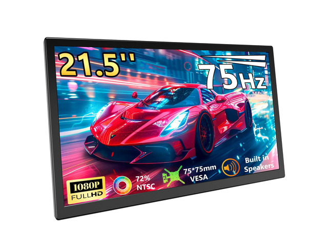 21.5inch Large Portable Monitor for Laptop, FHD 1080P 75Hz VESA Supported USB-C HDMI Extender Computer Monitor for Working Business Gaming