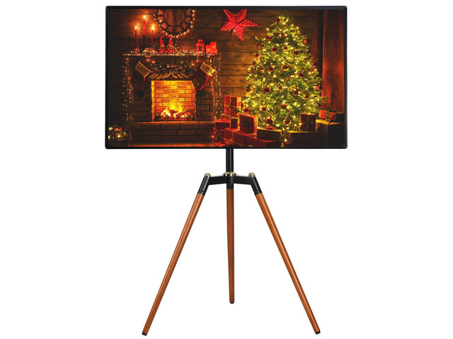 Universal Tripod Easel TV Stand for 32-65 inch LED LCD Screen Flat Curved Screen, Height Adjustable Studio TV Display Stand with 140° Swivel for...