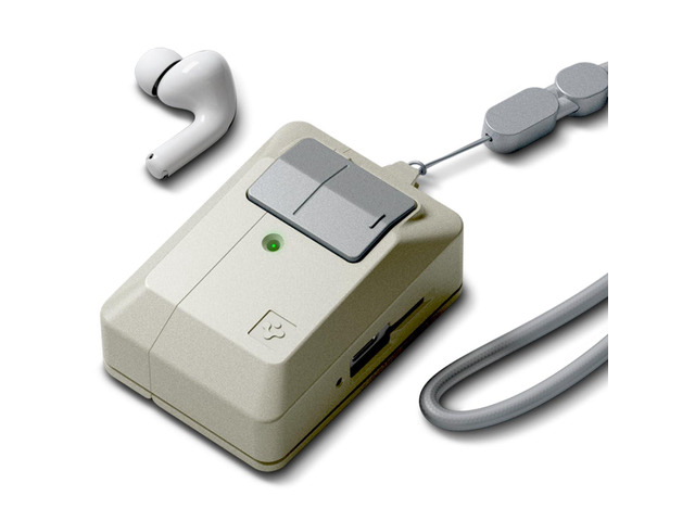 Classic LS Designed for AirPods Pro 3 Case (2025) with Lock Classic Macintosh Mouse Inspired Design, Secure Locking Clip, Lanyard Included - Stone