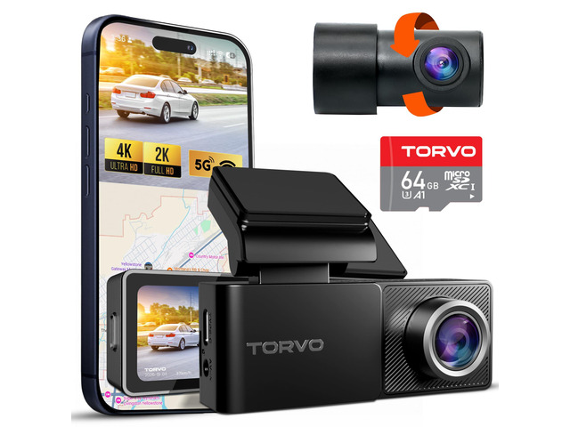 TD3 4K+2K Dash Cam with App, Camera for Car Front and Back with 5G WiFi & GPS, Free 64GB Card, Night Vision Dashcam Front Cameras 24/7 Recording...