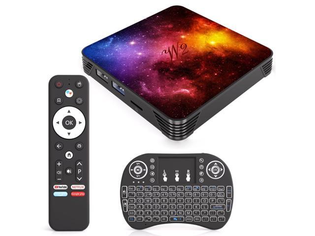 Android 14.0 TV Box 4GB RAM 64GB ROM, Quad-Core Processor,Mini Keyboard 4K UHD 60Hz HDR Media Player, Dual Band 2.4G/5G WiFi 6 Bluetooth, USB 3.0...