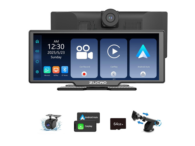 11.26 Inch Wireless CarPlay Screen for Car, Apple CarPlay & Android Auto Touch Screen for Car, Bluetooth, BT Music, Navigation, Car Record for...
