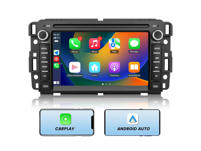 Car Stereo for Chevy Silverado GMC Sierra Yukon Tahoe Buick Touch Screen Silverado Radio 2007-2013, Carplay Android Auto, Bluetooth, AM FM, GPS...