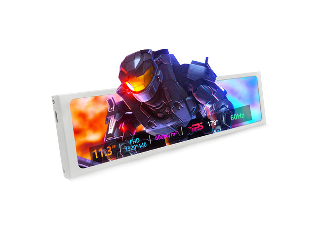 11.3 Inch Stretched Bar Monitor - One Cable Connection(No HDMI Needed) FHD IPS 1920x440 LCD Display, PC Secondary Screen for Aida64 CPU GPU RAM Tep...