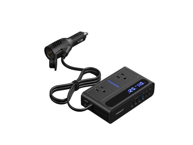 200W Car Power Inverter, 36W USB C Car Charger Adapter Fast Charging Converter with 2 AC Outlets & 6 USB Ports, PD/QC 3.0 Fast Charging Car...