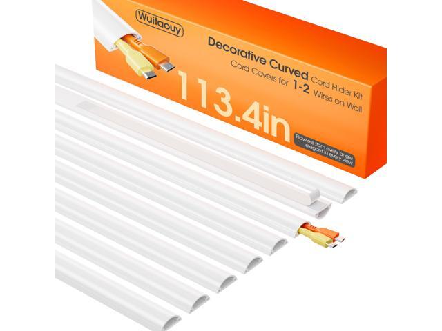 113.4in Cord Hider Wall, Cord Covers for 1-2 Wires on Wall, Self-Adhesive Cable Hider Wire Covers for Cords on Wall, Paintable Tv Cord Hider,...
