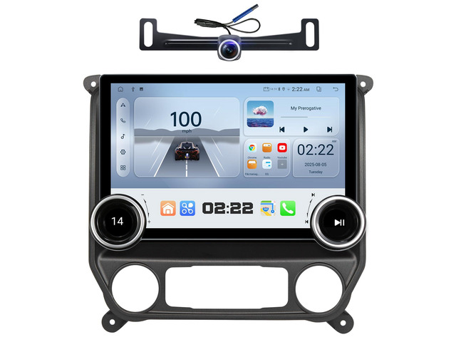 Replacement Radio for Chevy Silverado GMC Sierra - Car Stereo Wireless Carplay Android Auto 2014-2018 QLED Touch Screen Radio Upgrade GPS...