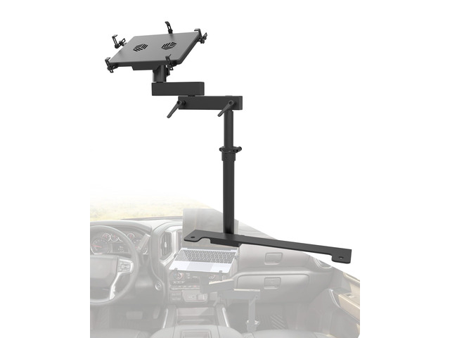 Truck Laptop Mount Fit for 19-25 Chevy Silverado, Tahoe, GMC Sierra, No-Drilling Vehicle Laptop Mount Built-in Cooling Fan Adjustable Truck...