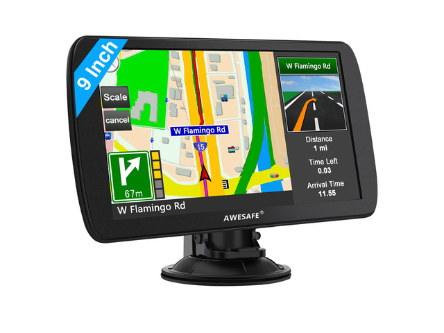 GPS Navigator for Car, 9 Inch Touch Screen Car GPS, Support Voice Turn Direction Guidance/Speed and Red Light Warning Free Map Update