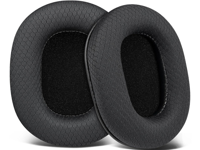 Mesh Earpads for ATH M50X Headphones - Black for Audio Technica M50X/M40X/M30X/M20X/MSR7/SX1 Monitor Headphones