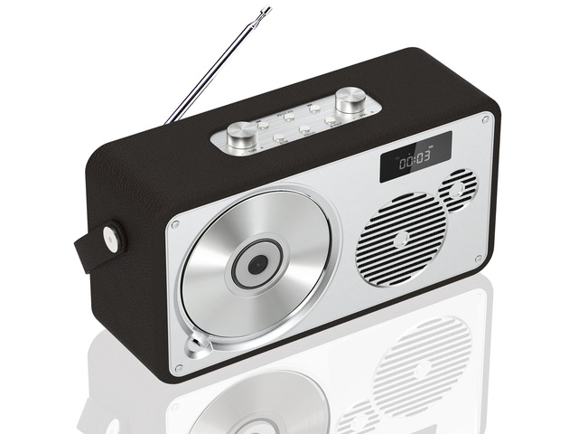 LP-103 Portable HiFi CD Player with Bluetooth Speaker FM Radio USB Retro Leather Premium Stereo System for Home/Outside, Rechargeable Battery,...