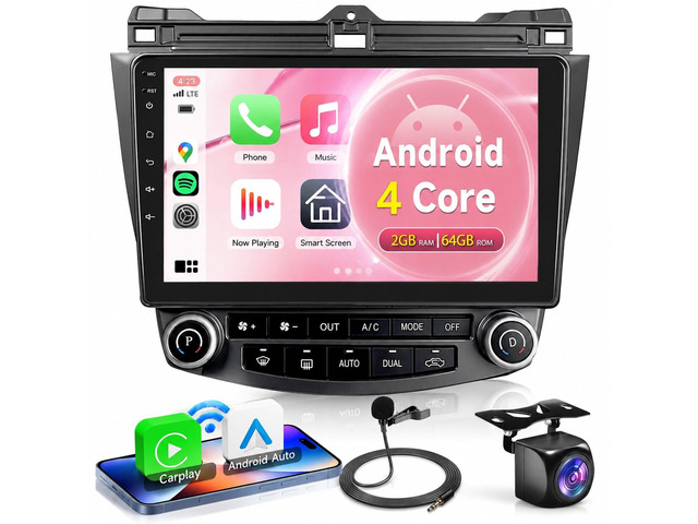 4Core 2G+64G Android 15 Car Stereo for Honda Accord 2003-2007, 5G-WiFi Car Radio Wireless Carplay Android Auto 10.1'' Touchscreen GPS Mirror Link...