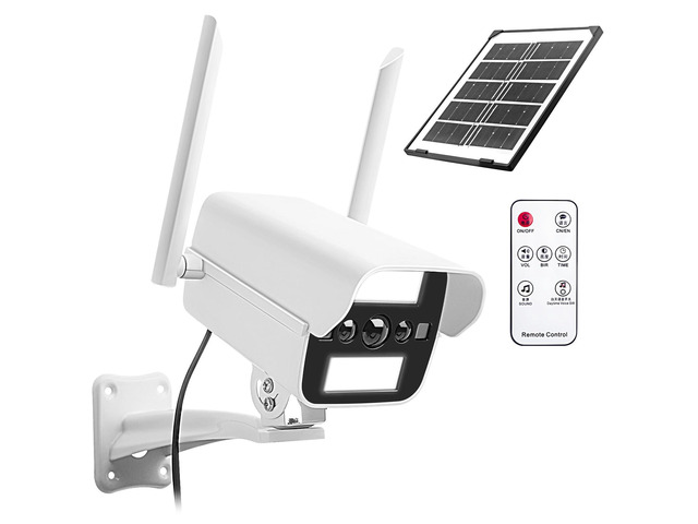 Solar Fake Security Camera with Motion Sensor Light & Audio& Sound & Doorbell for Outdoor, Decoy Simulated Dummy Surveillance Cameras for Outside,...