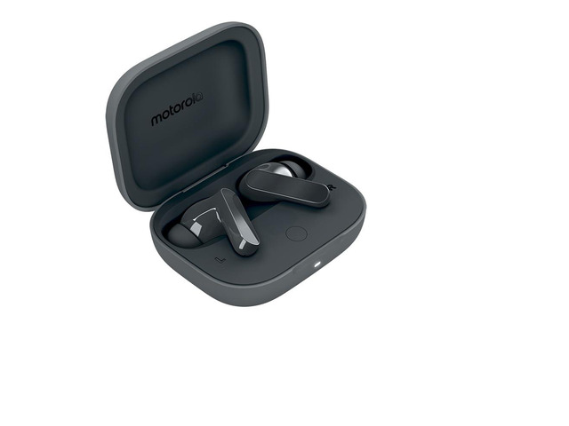 Moto Buds Bass XT2443-1 Dynamic ANC, Triple Microphone Array, Bluetooth 5.3, IP54 Water & Dust Resistant, Dolby Atmos Audio (Pantone Dark Shadow)