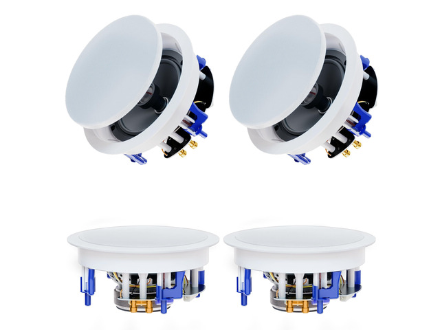 6.5'' 640Watts 2-Way Bluetooth Ceiling Speakers Package Great for Home Theater System, Living Room,Office,Flush Mount Wired(4 Speakers)