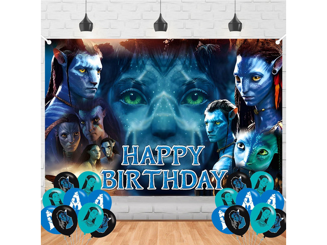 Ava_Tar Birthday Backdrop,Cartoon Movies Poster for Avatar Theme Party Decorations Cartoon Birthday Supplies Background Studio Shoot Photo Props