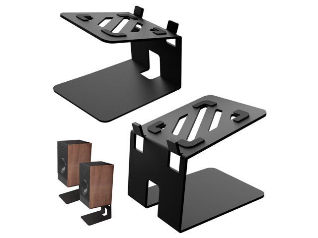 Desktop Speaker Stands,Metal with Vibration Pads,30 Lbs,Black Desktop Stands with Vibration-Absorbing Pads and 7° Incline. Supports Up to 30...