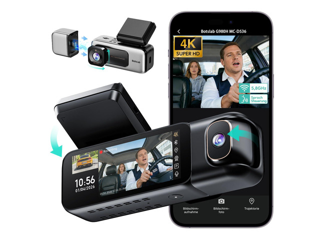 4K Dash Cam Front and Inside[2026 Upgraded],5.8G WiFi Dual Dash Camera for Car,HDR IR Night Vision,3.18Touch Screen,GPS,G-Sensor,24/7 Parking...