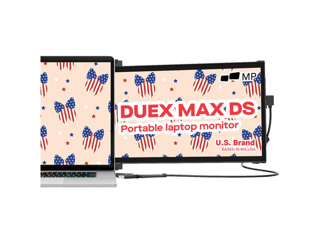 Mobile Pixels New Duex Max DS 14.1'' FHD 1080p Laptop Screen Extender USB Type-C/HDMI Ports, Portable Monitor for 14'' to 17 Inch Laptops,...