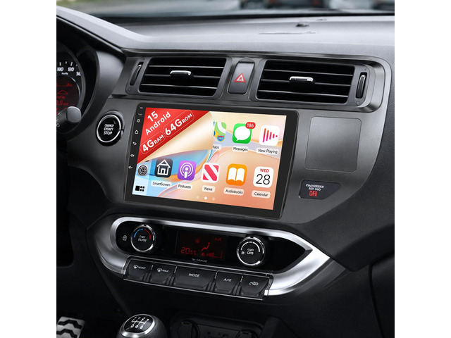 Android Car Stereo for Kia Rio 2011-2014 Wireless CarPlay Android Auto 9 Inch HD Touch Screen with 4+64GB storage, Rio Radio with 5Ghz WiFi GPS...