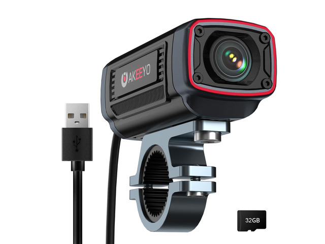 AKY-710S Motorcycle Camera 4K 28fps, 2K 55fps, Wide-Angle 142°, IP67, 5MP, Loop & Emergency Recording, Parking Monitor, Motorcycle Bike,Outdoor...