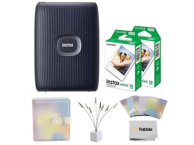 INSTAX Mini Link 2 Smartphone Printer Bundle with Instax Mini Twin Pack Film (20 Sheets), Photo Album, Sticker Frames & Bouquet Holder, Bluetooth...