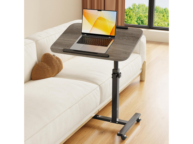 Laptop Table Mobile Adjustable Height Portable Desk Notebook Swivel PC Computer Rolling Desk with Wheels, Laptop Stand for Couch Bedside Hospital...