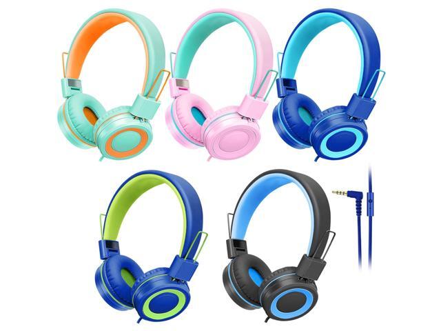 5 Pack Kids Headphones Bulk for School Classroom Students Teens Toddler, Wired Adjustable Headsets for Libraries Families Childern and Adults...