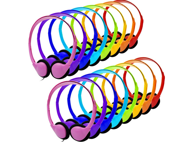 Kids Headphones 16 Pack Bulk Multi Color for School Classroom Students Children Toddler Boys Girls Teen and Adult